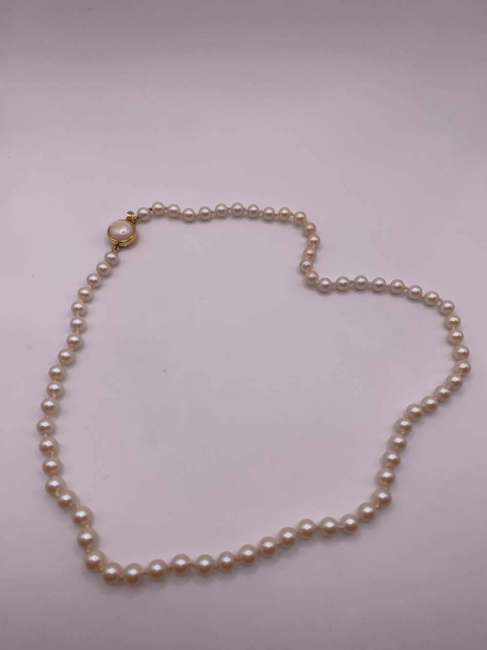 Vintage 6mm faux glass pearl necklace - Picture 3 of 5